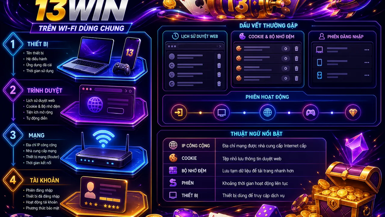 Xem game hot an toàn hơn: dấu vết dữ liệu khi truy cập 13win trên Wi-Fi dùng chung
